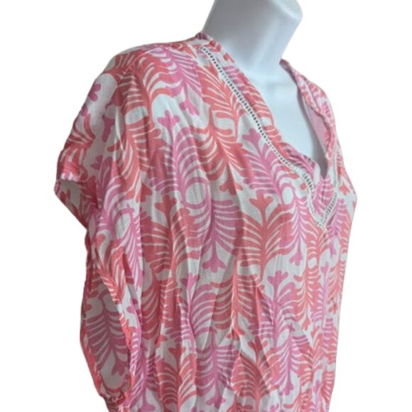 TAHARI  Pink and White Printed Blouse - Picture 4 of 6